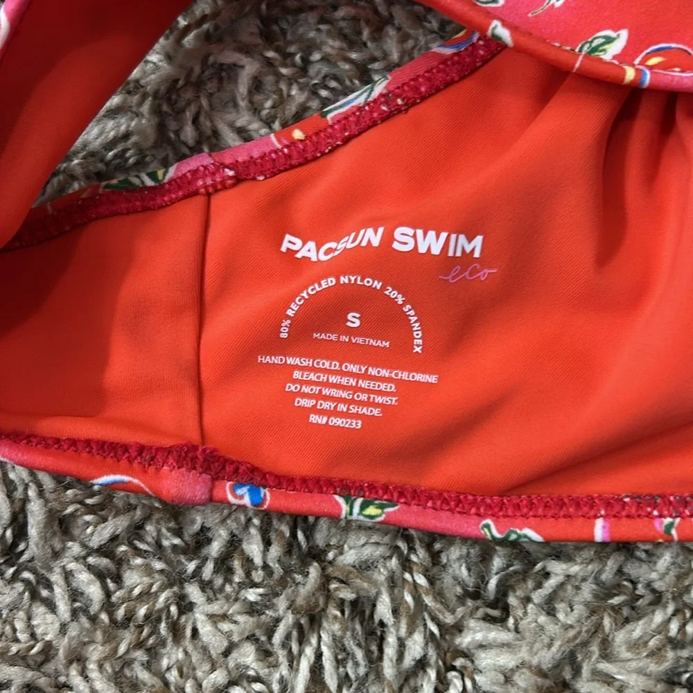 Pacsun Eco Red Cherry Salina Keyhole Tank Bikini Top Sz S